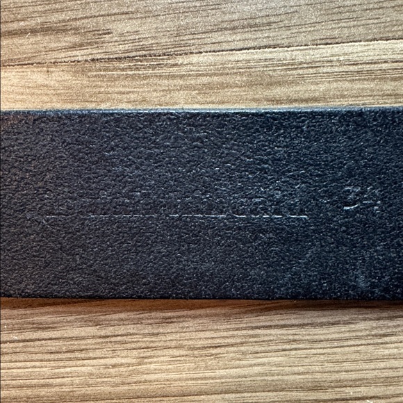 Isaiah Kincaid Vintage Brass Toggle Leather Black Adjustable Belt 32-34 USA - Picture 7 of 14